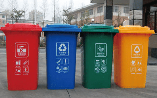 Waste-bins-with-different-colors-for-the-separated-collection-of-waste-from-left-to